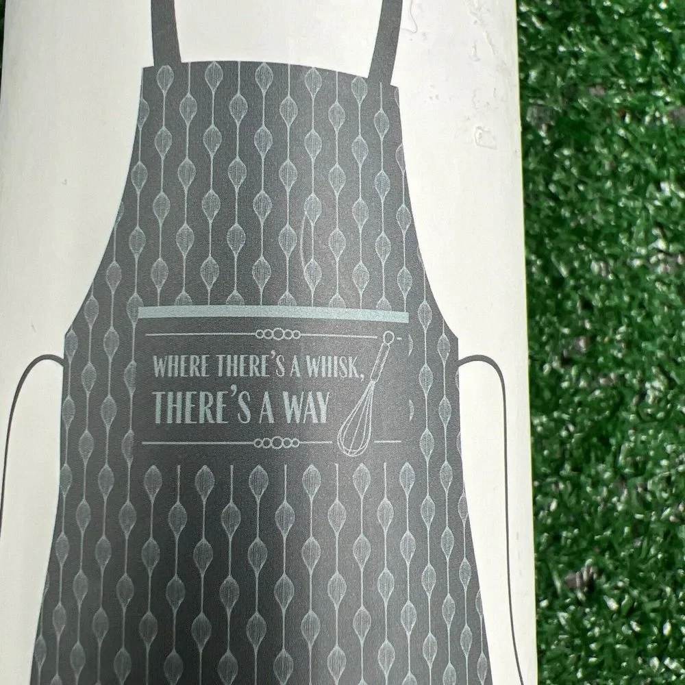 Apron Krumbs Kitchen Farmhouse Cotton Blue Where Theres A Whisk Theres A Way New